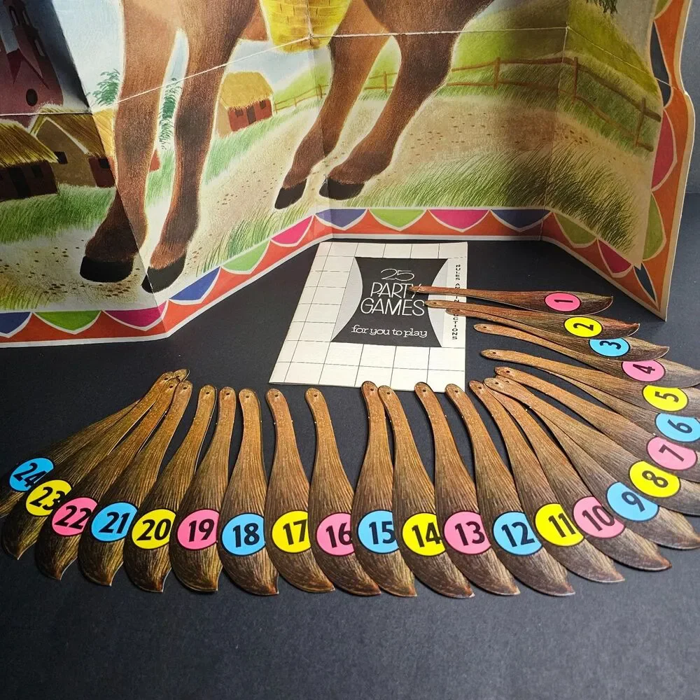 1967 Donkey Party Children's Game Pin the Tail on the Donkey + 25 Party Games